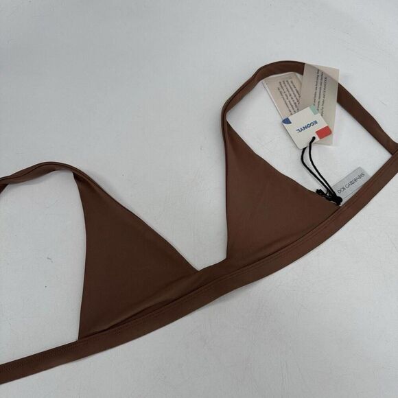 Dos Gardenias Swimsuit TRIANGLE SQUARE Bikini Rebel Set Top Bottom Brown 3 Or M - Picture 6 of 8